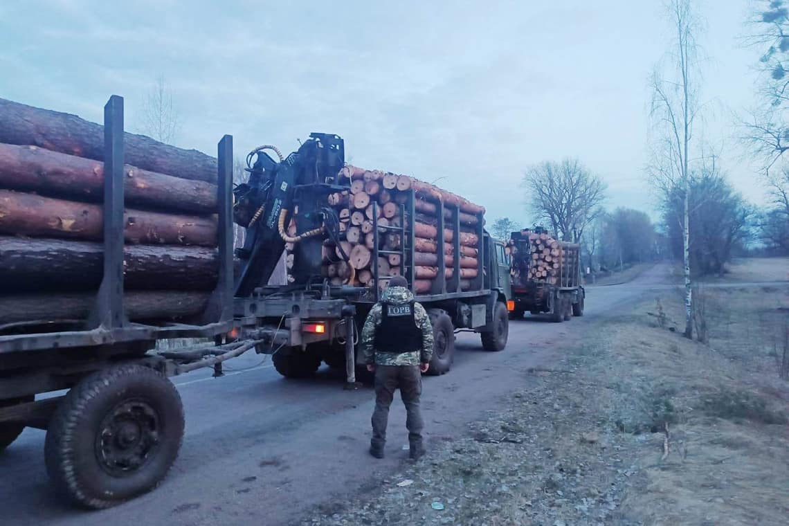 На Коростенщині прикордонники зупинили дві вантажівки, що незаконно перевозили "ліс"